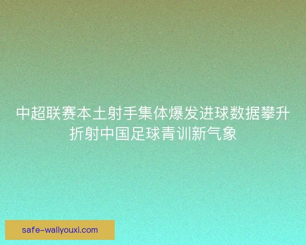 中超联赛本土射手集体爆发进球数据攀升折射中国足球青训新气象
