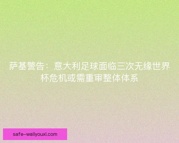 萨基警告:意大利足球面临三次无缘世界杯危机或需重审整体体系 萨基警告:意大利足球面临三次无缘世界杯危机或需重审整体体系
